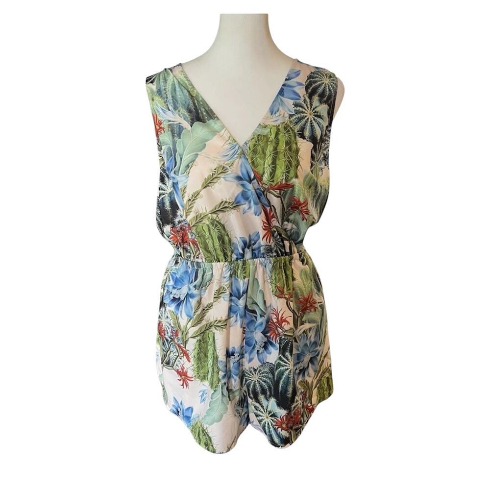 Minkpink Womens Boho Cactus Desert Print Romper Sleeveless Lightweight Summer M